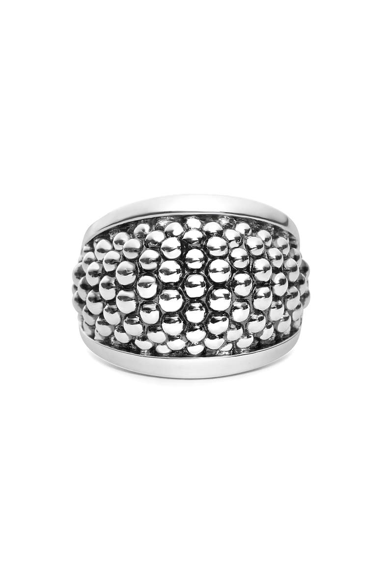 Signature Caviar Dome Ring, Alternate, color, SILVER