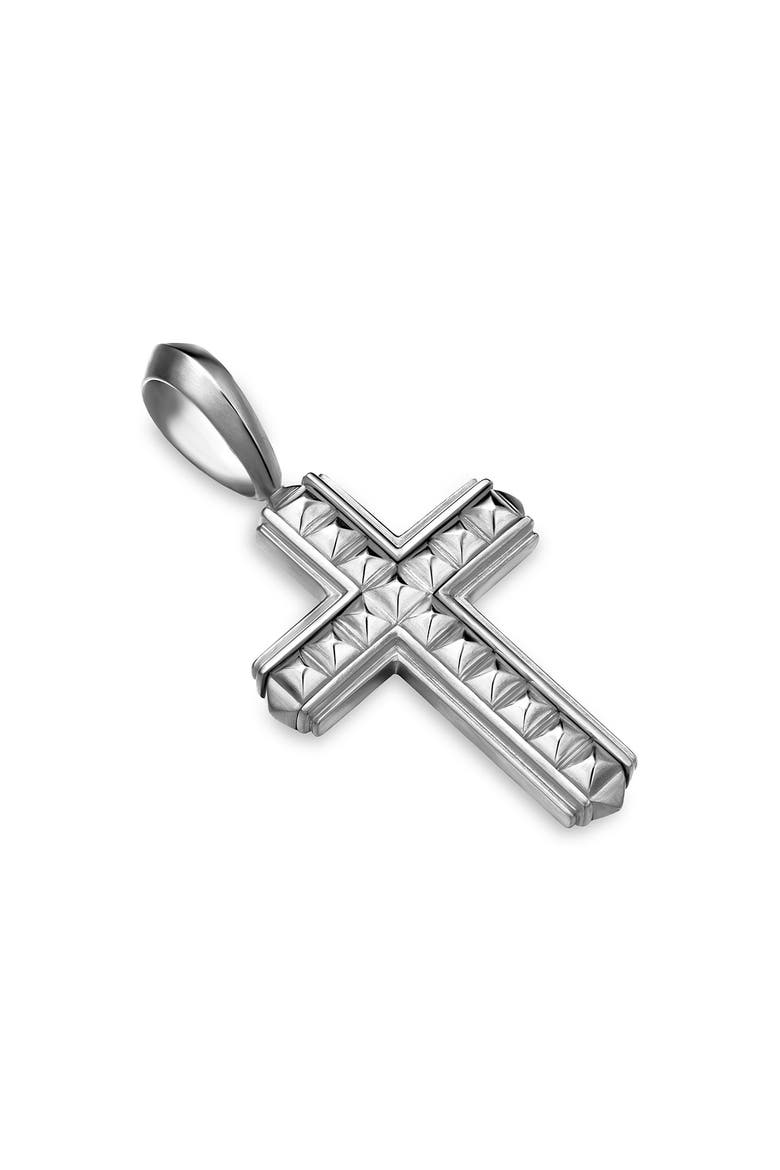 Men's Pyramid Cross Pendant, Alternate, color, SILVER