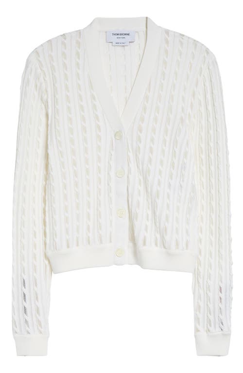 Thom Browne Semisheer Baby Cable Knit Cardigan