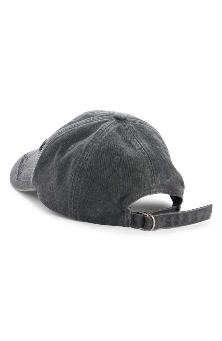 Acne Studios Tourist Logo Embroidered Cotton Twill Baseball Cap, Alternate, color, Faded Black
