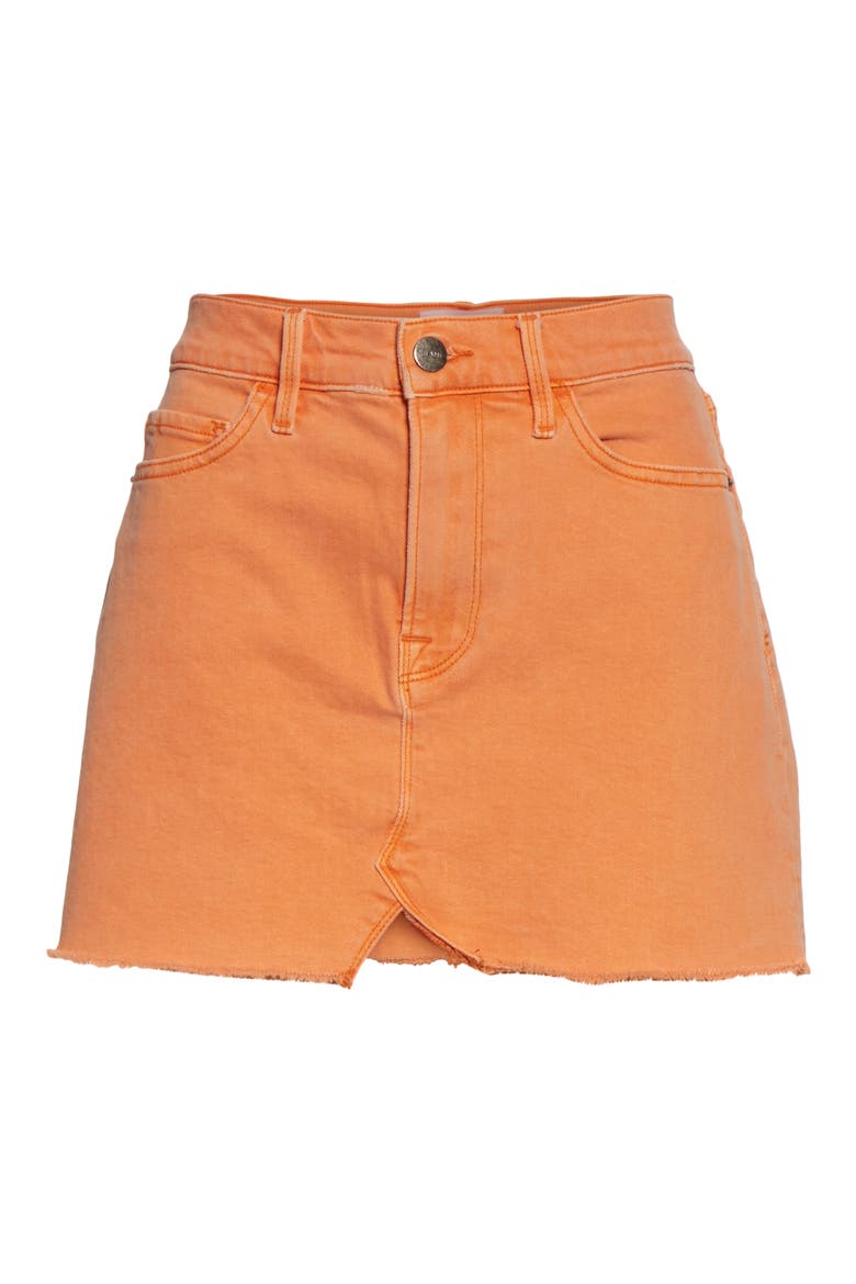 Cutoff Denim Miniskirt, Alternate, color, ORANGE CRUSH