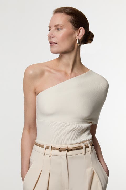Knitted One Shoulder Top