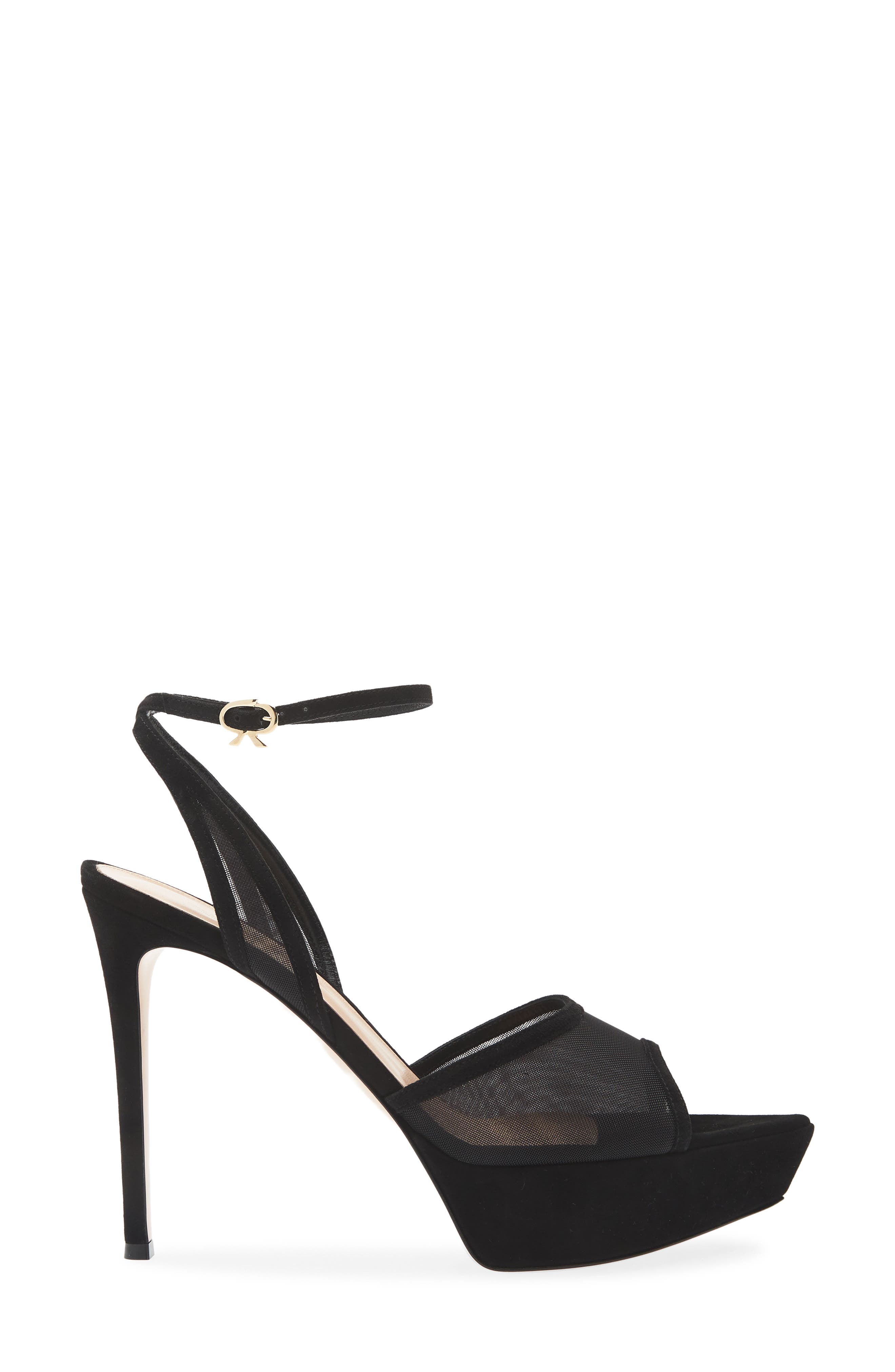 Dorotea Mesh Platform Sandal, Alternate, color, BLACK