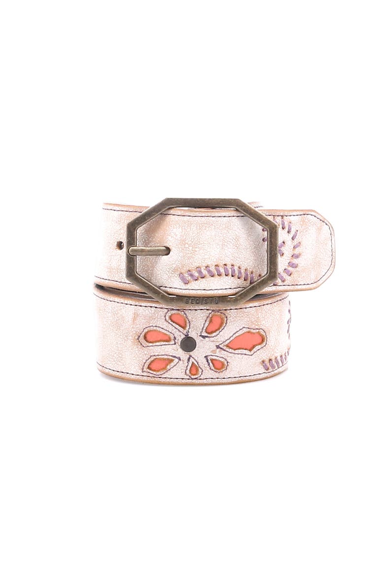 Upswing II Floral Inlay Belt, Main, color, Nectar Lux Blush Rustic