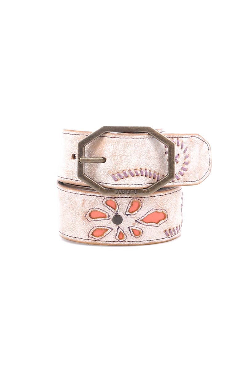 Bed Stu Upswing II Floral Inlay Belt, Main, color, Nectar Lux Blush Rustic