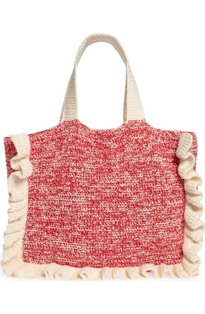 Ganni Organic Cotton Crochet Tote, Alternate, color,