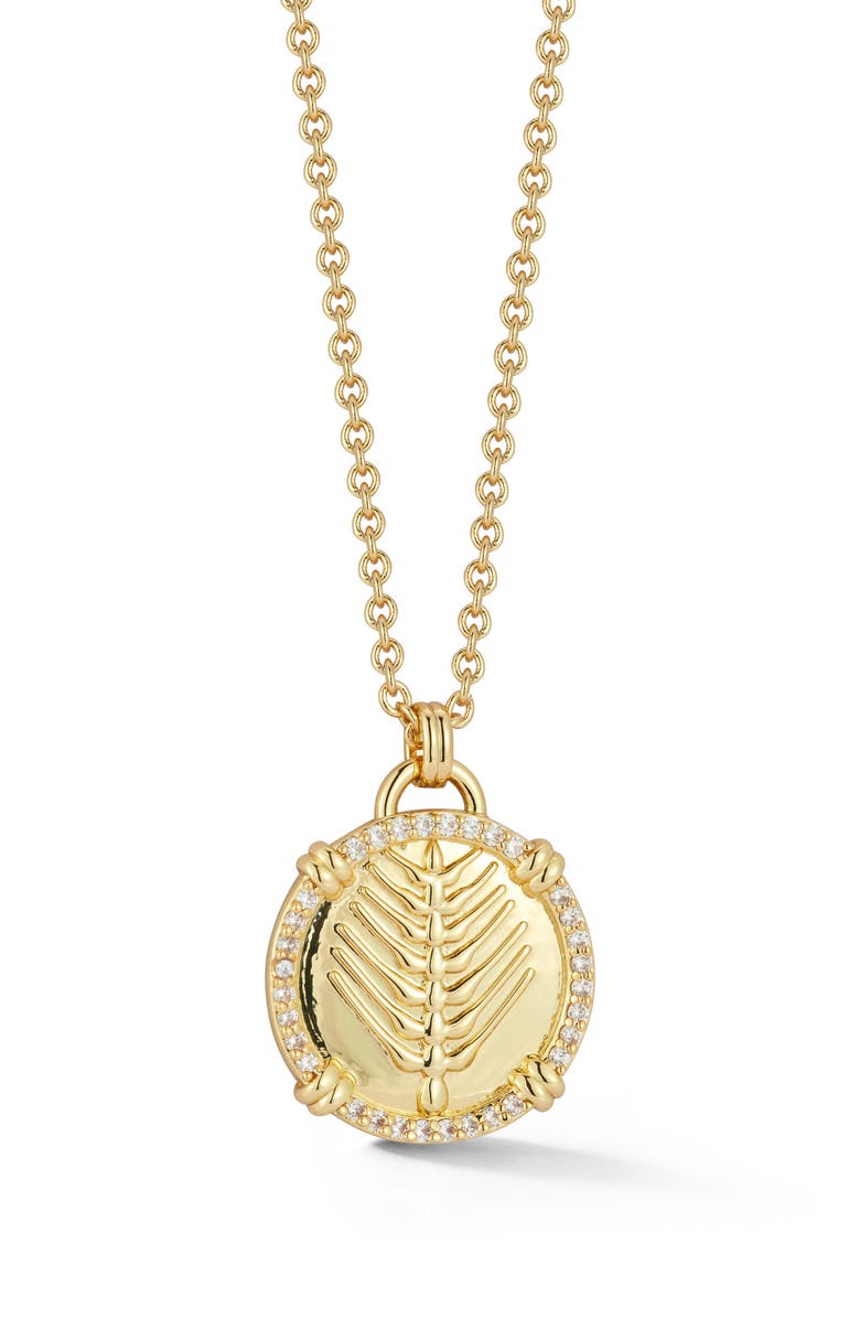 CHLOE AND MADISON Crystal Medallion Pendant Necklace, Main, color, 