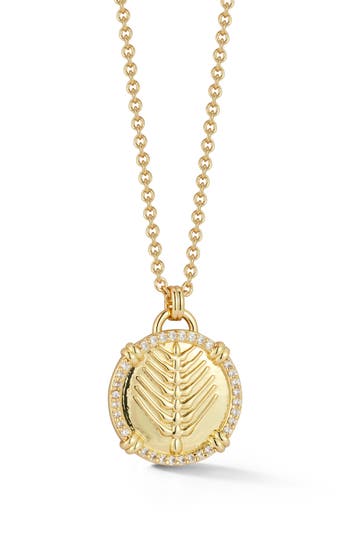 Chloe & Madison Chloe And Madison Crystal Medallion Pendant Necklace In Gold