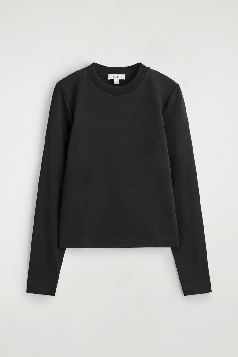 Clean Cut Long-sleeved T-shirt, Alternate, color, BLACK