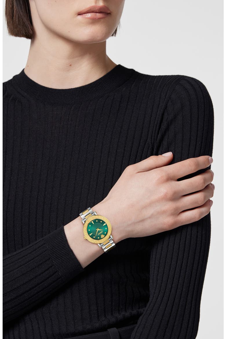 Greca Sphere Bracelet Watch, 35mm, Alternate, color, TWO TONE