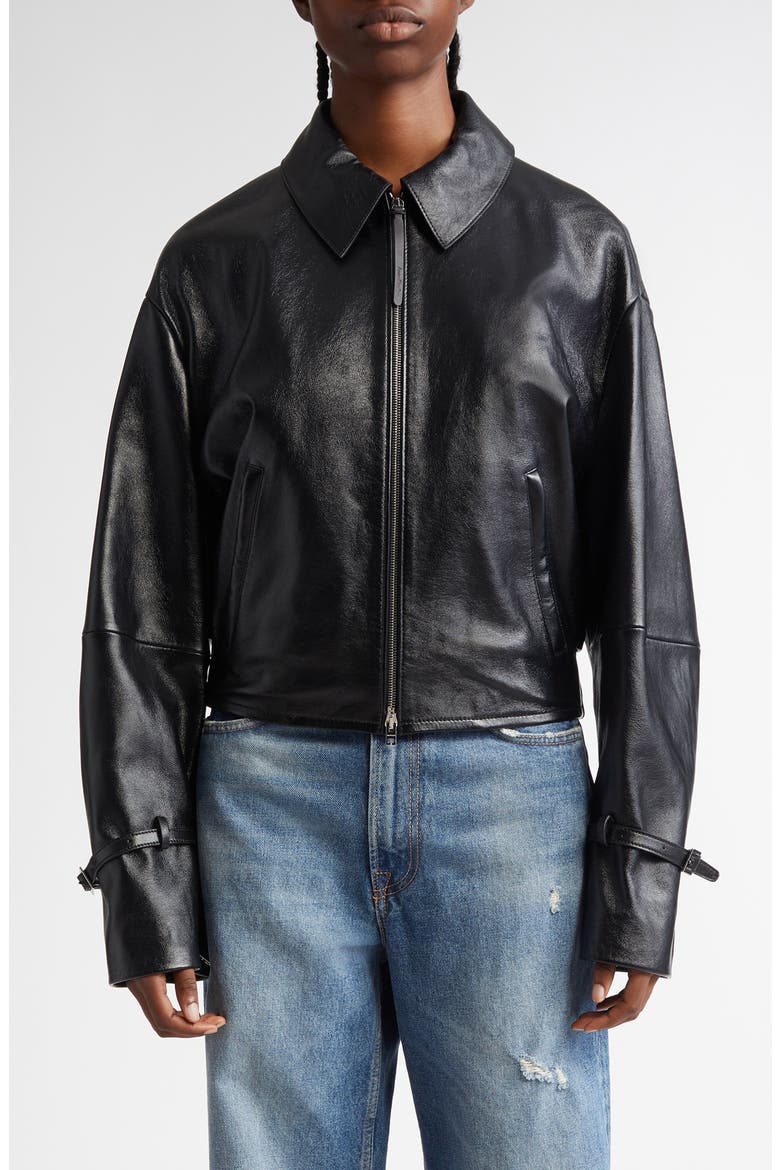 Leather Jacket, Main, color, BLACK