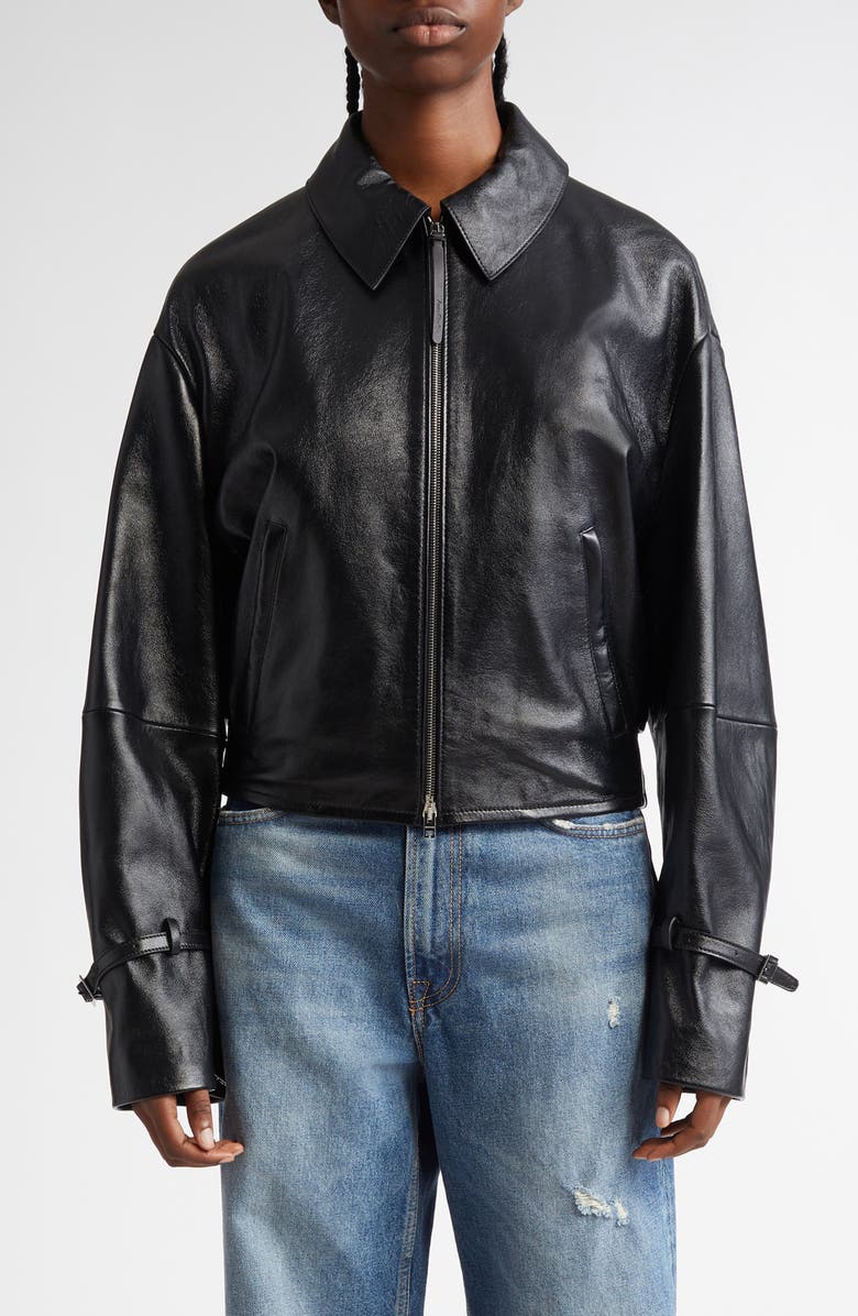 Acne Studios Leather Jacket, Main, color, 