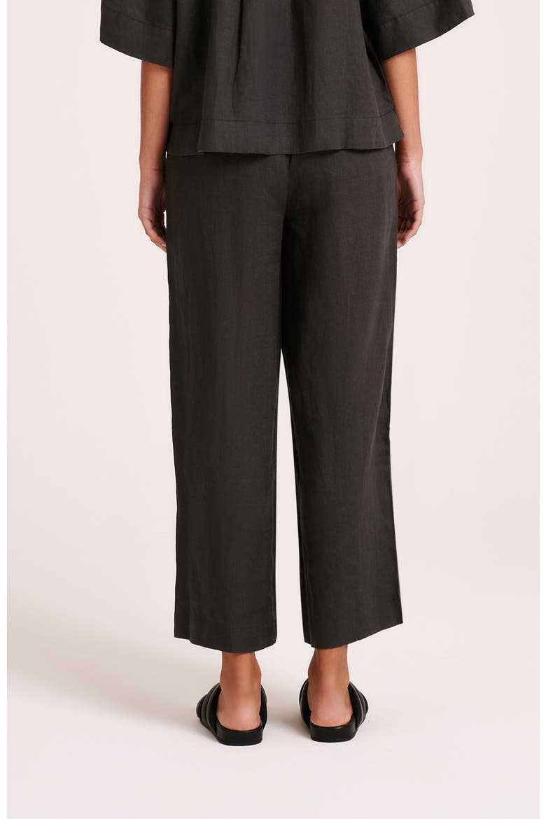 Lounge Linen Crop Pant, Alternate, color, Coal