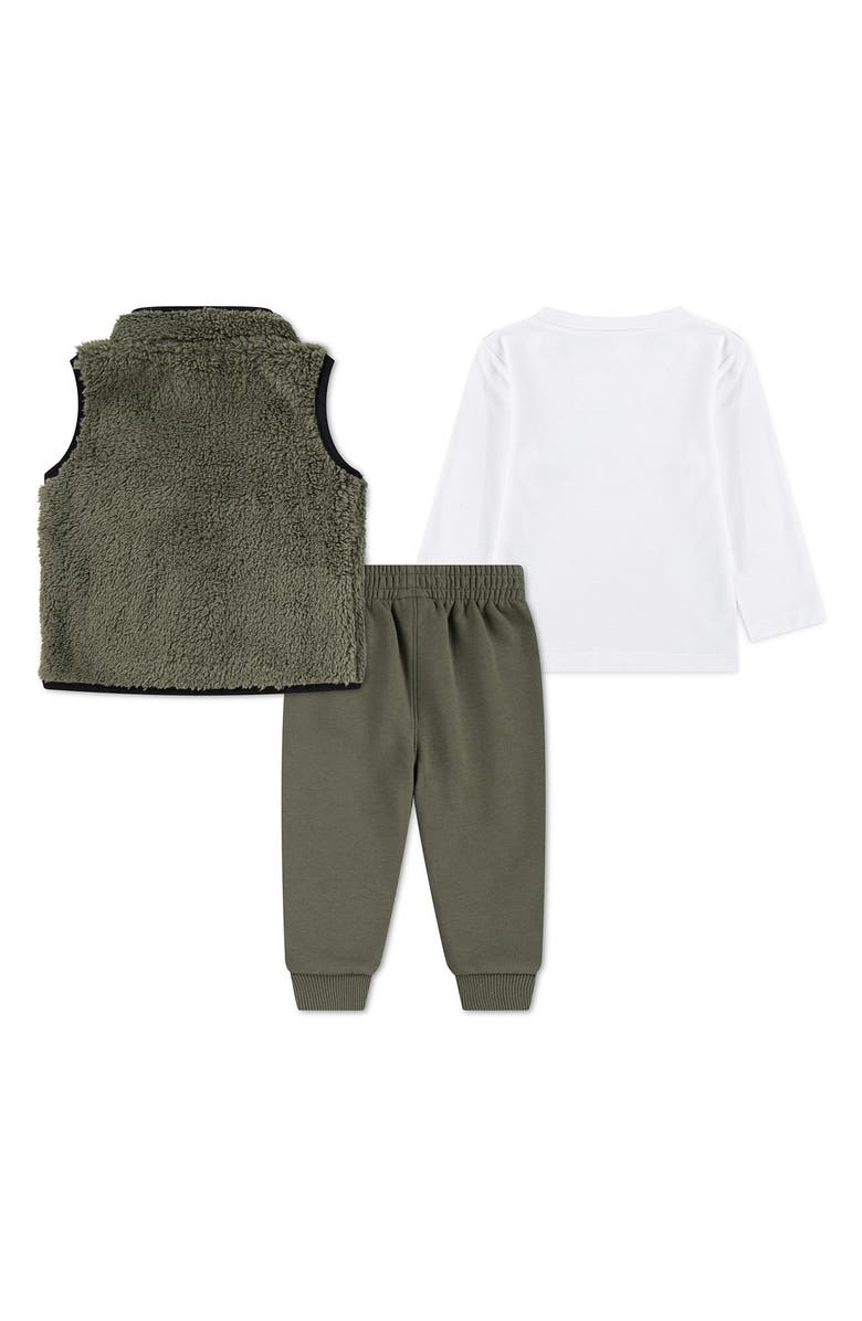 Nike Future Utility Faux Shearling Vest, Logo T-Shirt & Fleece Joggers Set, Alternate, color, Dark Stucco