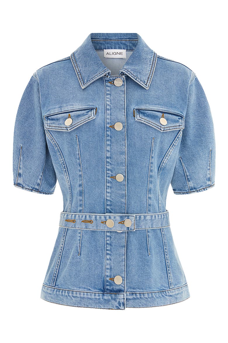Jette Stretch Organic Cotton Denim Shirt, Alternate, color, NEW LIGHTWASH