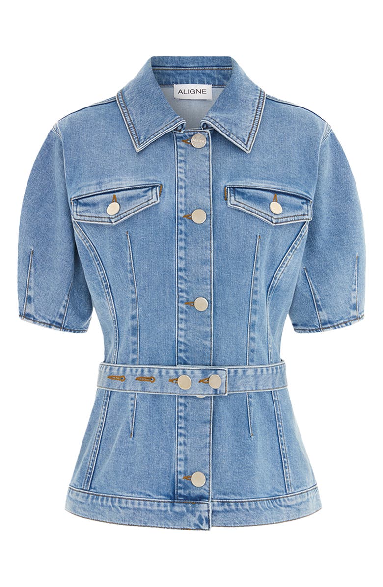 ALIGNE Jette Stretch Organic Cotton Denim Shirt, Alternate, color, New Lightwash