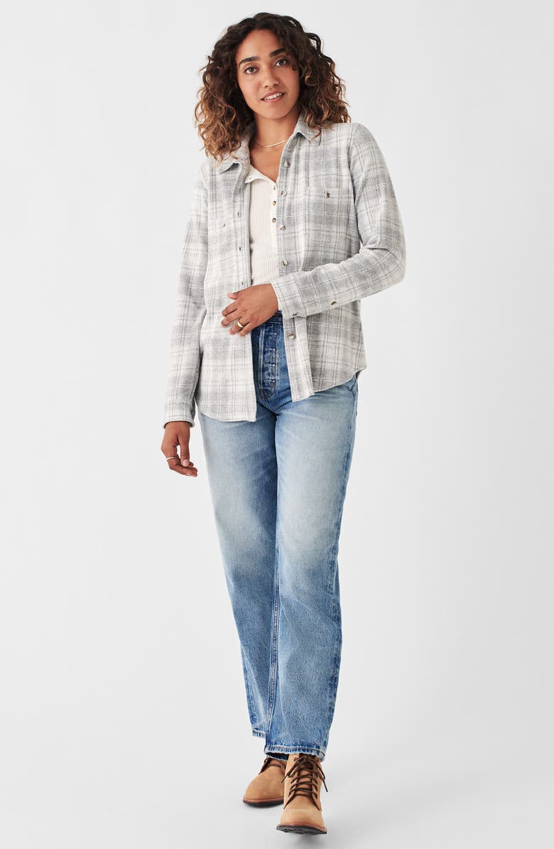 Faherty Legend Plaid Flannel Button-Up Shirt, Alternate, color, Winter Clouds Plaid