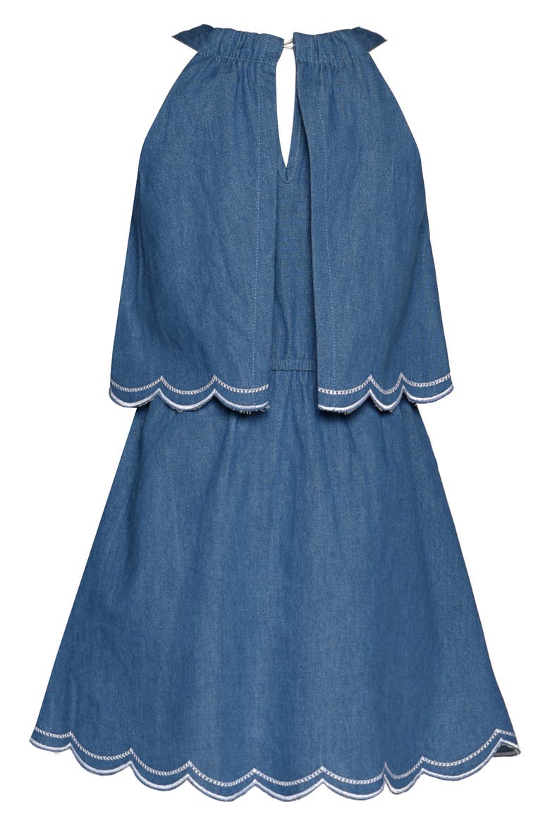 Kids' Embroidered Denim Dress, Alternate, color, BLUE