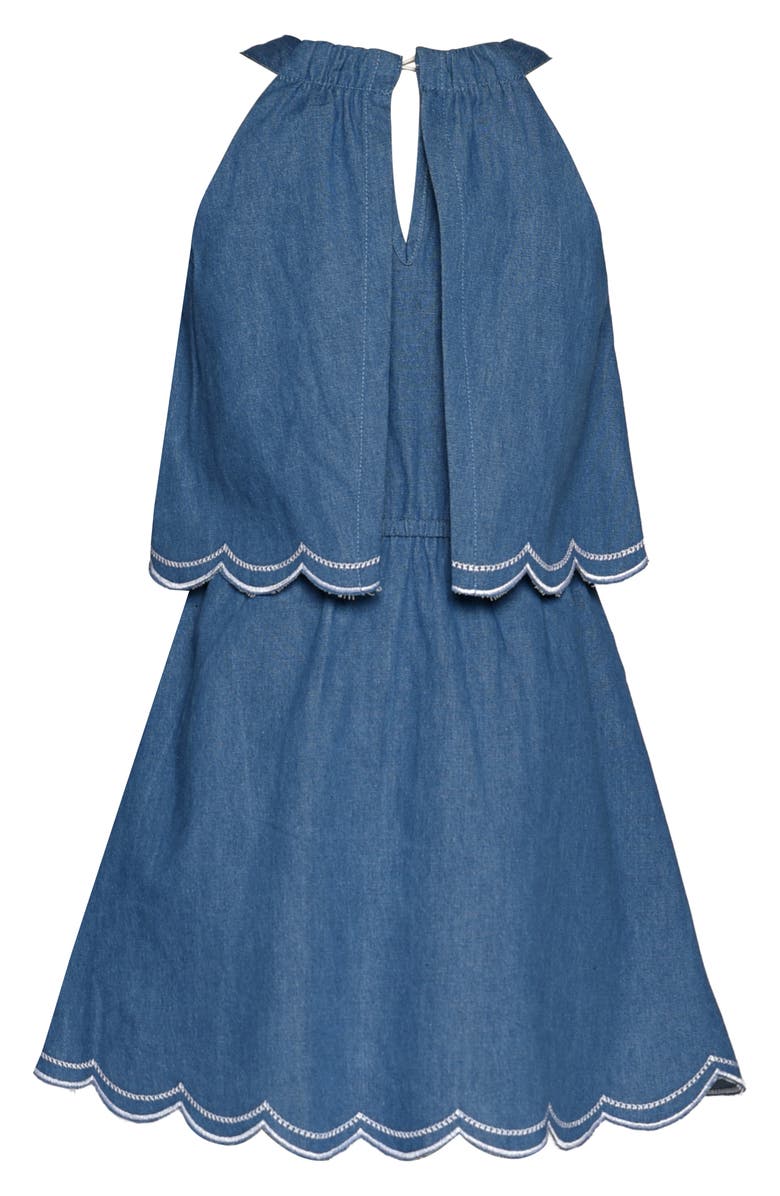 Baby Sara Kids' Embroidered Denim Dress, Alternate, color, Blue