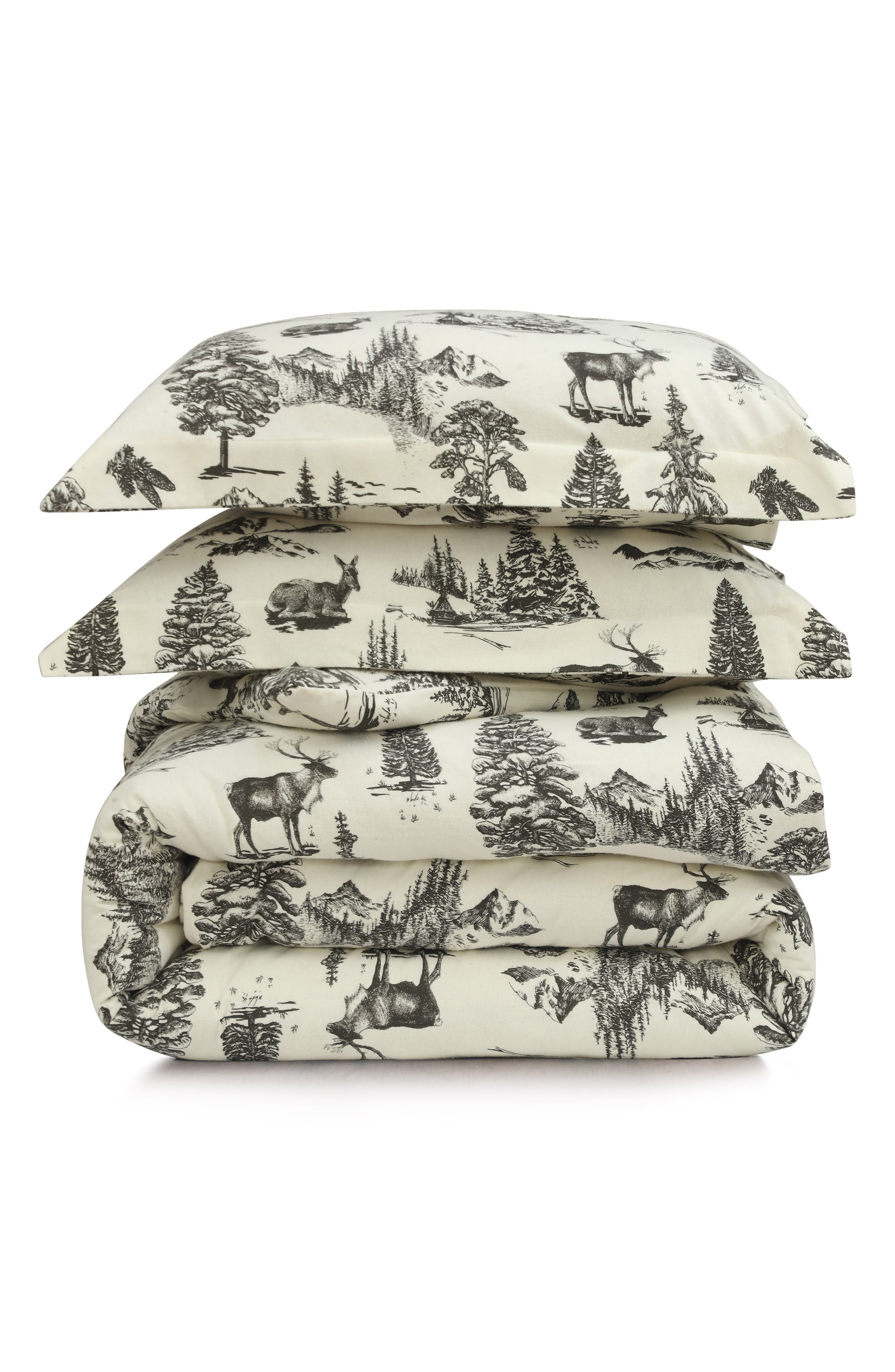 AZORES HOME Mountain Toile Cotton Flannel Bedding Set