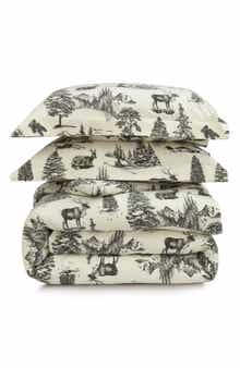 AZORES HOME Mountain Toile Cotton Flannel Bedding Set