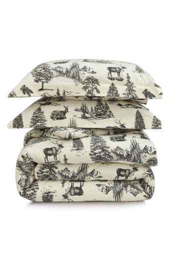 AZORES HOME Mountain Toile Cotton Flannel Bedding Set