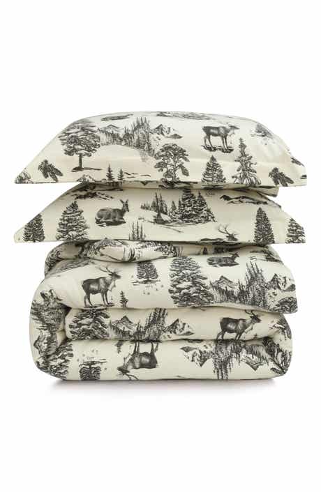 AZORES HOME Mountain Toile Cotton Flannel Bedding Set