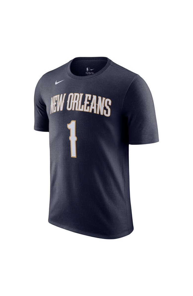 Nike Men's Nike Zion Williamson Navy New Orleans Pelicans Icon 2022/23 Name & Number T-Shirt, Alternate, color, Navy