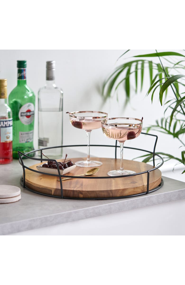 TWINE Modern Manor Acacia Cocktail Tray, Alternate, color, Brown