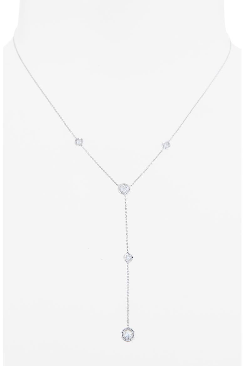 Diamond Station Y-Necklace, Alternate, color, WHITE GOLD