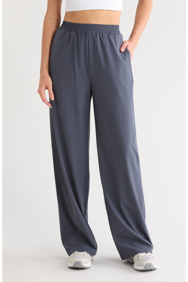 Vista High Waist Woven Pants, Main, color, NAVY ARMADA