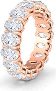 HauteCarat Oval Cut Lab Created Diamond Eternity Band