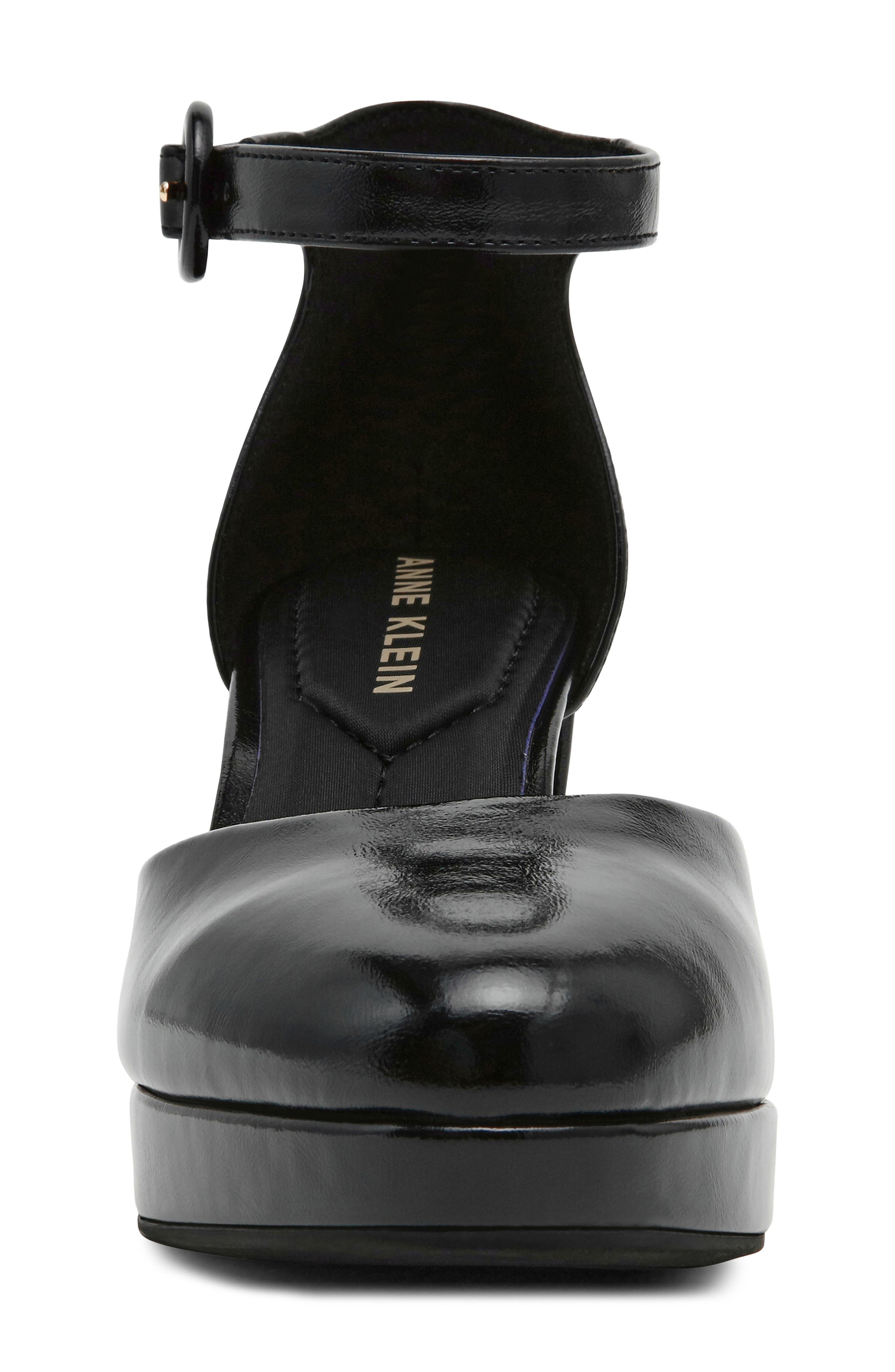 Faith Platform Ankle Strap Pump, Alternate, color, BLACK CRINKLE