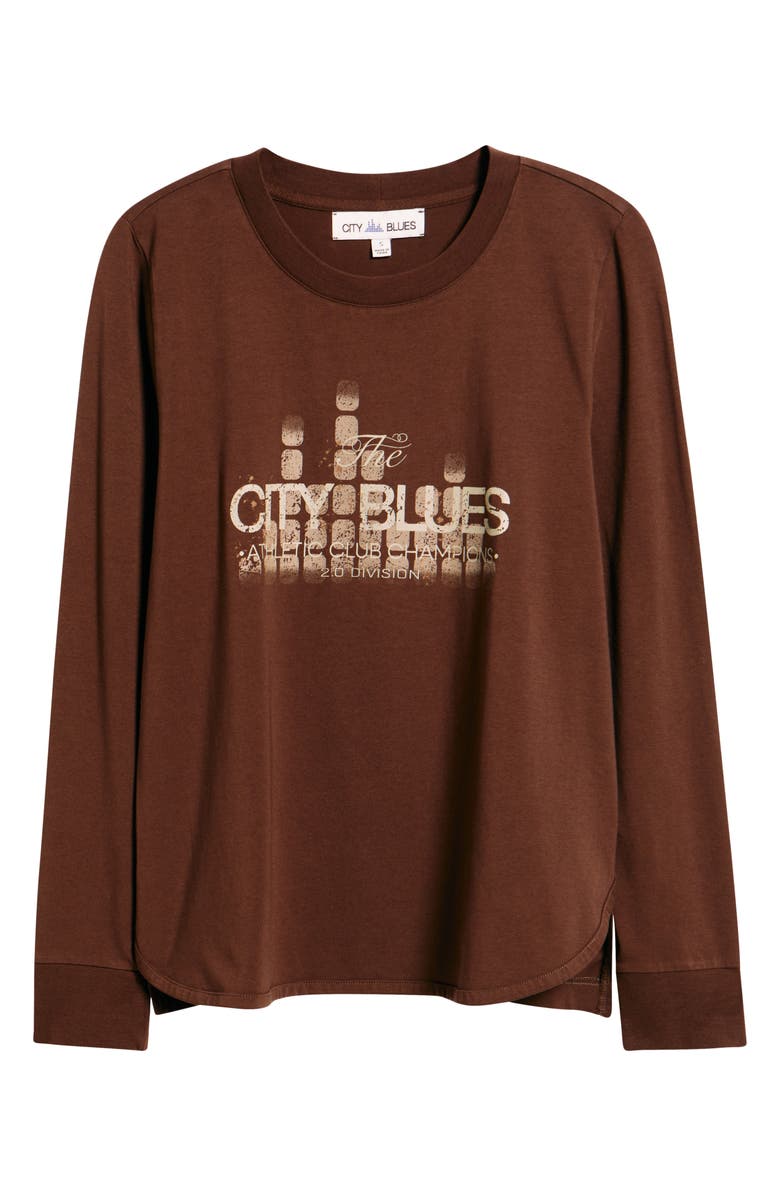 CITY BLUES Graphic Print Cotton Blend Top, Alternate, color, Coffee