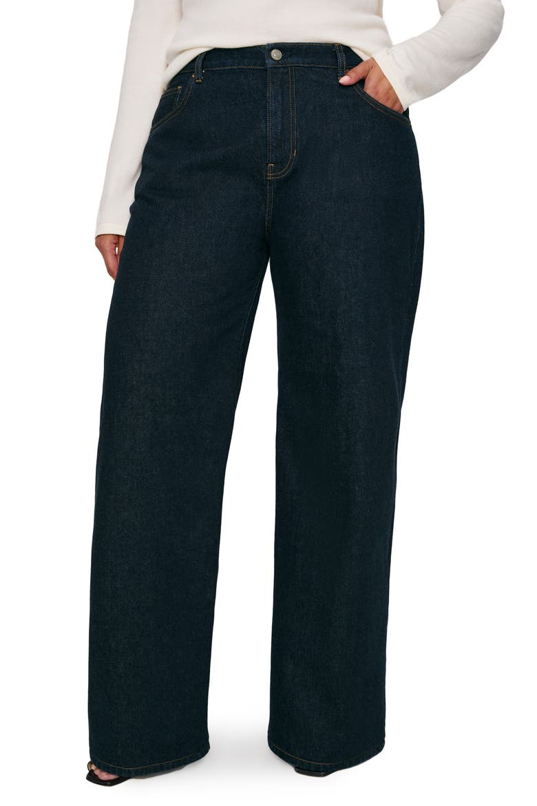 Cary Studded High Waist Slouchy Wide Leg Jeans, Main, color, ONDINE