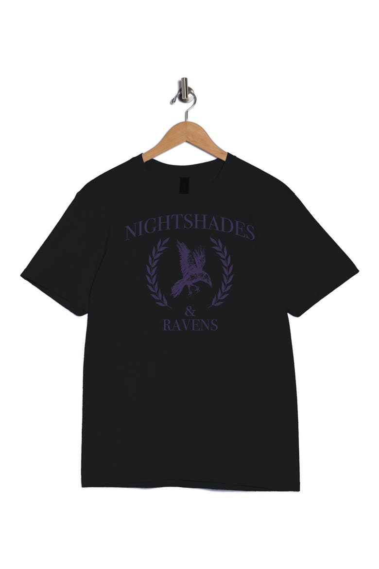 Wednesday Nightshades & Ravens Graphic T-Shirt, Alternate, color, BLACK