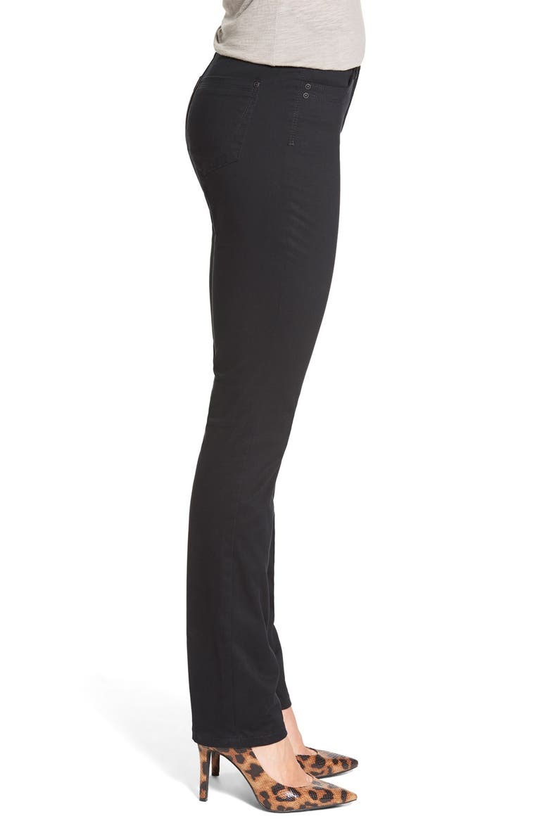 'Samantha' Stretch Slim Straight Leg Jeans, Alternate, color, BLACK