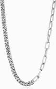 Oradina Sterling Silver Curb Clip Link Connector Clasp Necklace