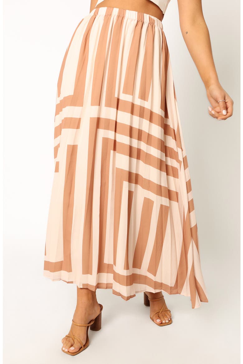 Elke Pleated Maxi Skirt, Main, color, TAN