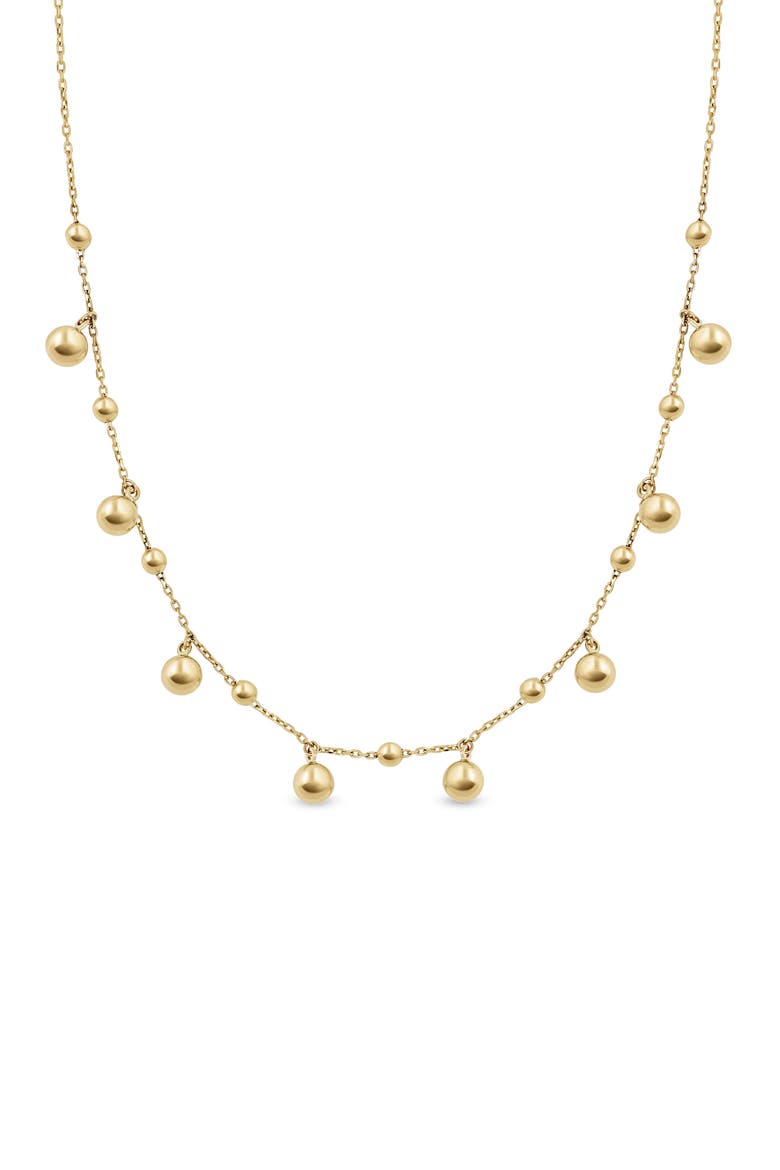 14K Gold Sphere Station Necklace, Alternate, color, 14K YELLOW GOLD