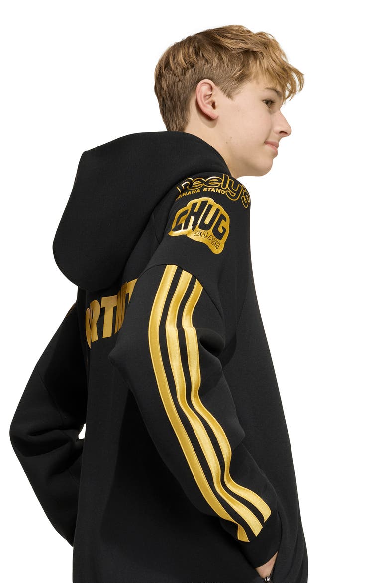 Kids' x Fortnite Graphic Hoodie, Alternate, color, BLACK/ GOLD MET.