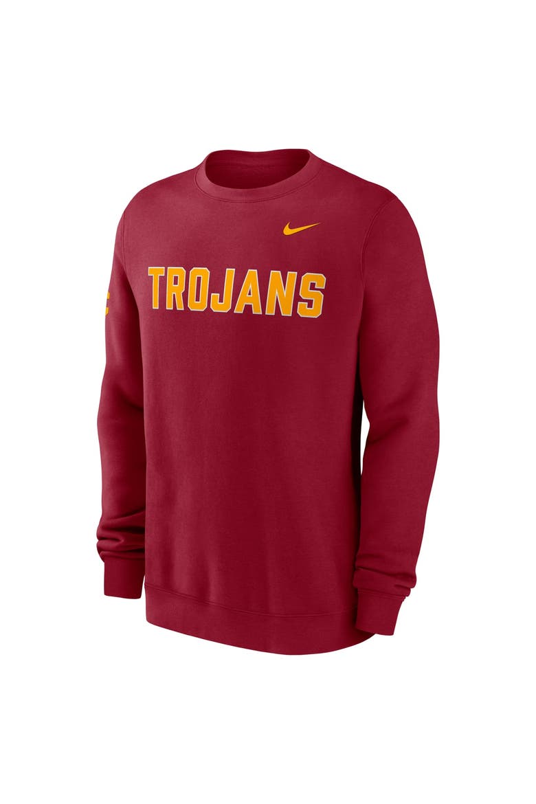 Men's Nike Cardinal USC Trojans 2026 Sideline Club Sweatshirt, Alternate, color, Cardinal