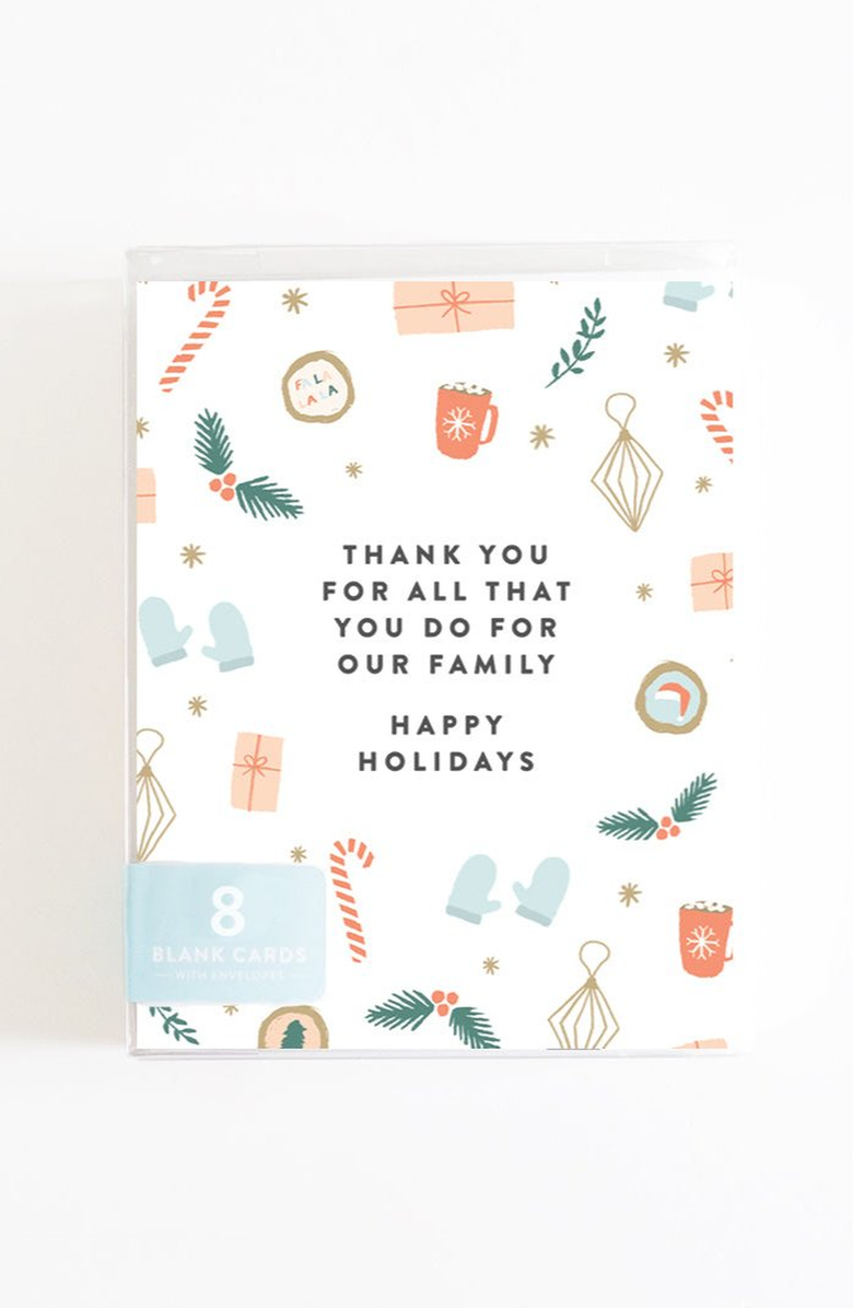 Joy Paper Co. Holiday Thank You Boxed Set of 8 Cards, Alternate, color, Red Envelope