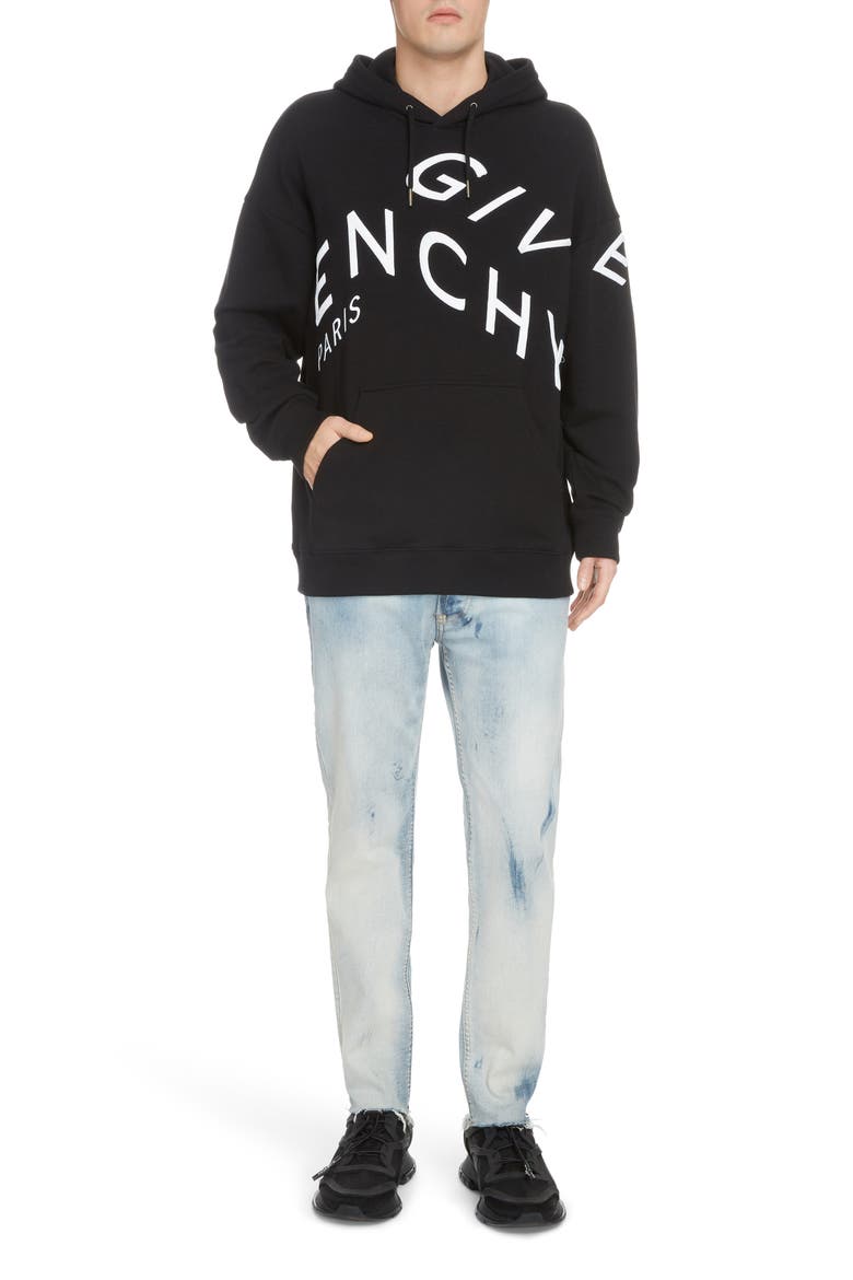 Refracted Hooded Sweatshirt, Alternate, color, BLACK/WHITE