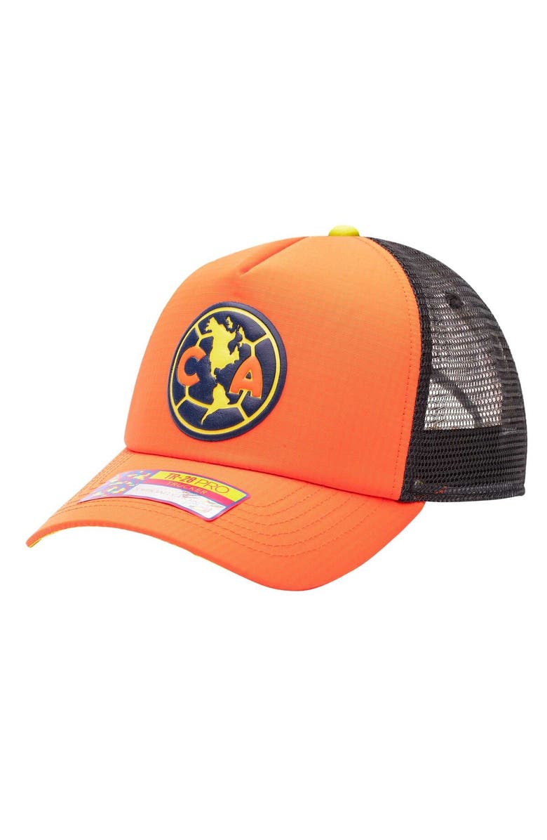 FAN INK Men's Orange Club America Aspen Trucker Adjustable Hat, Main, color, Orange