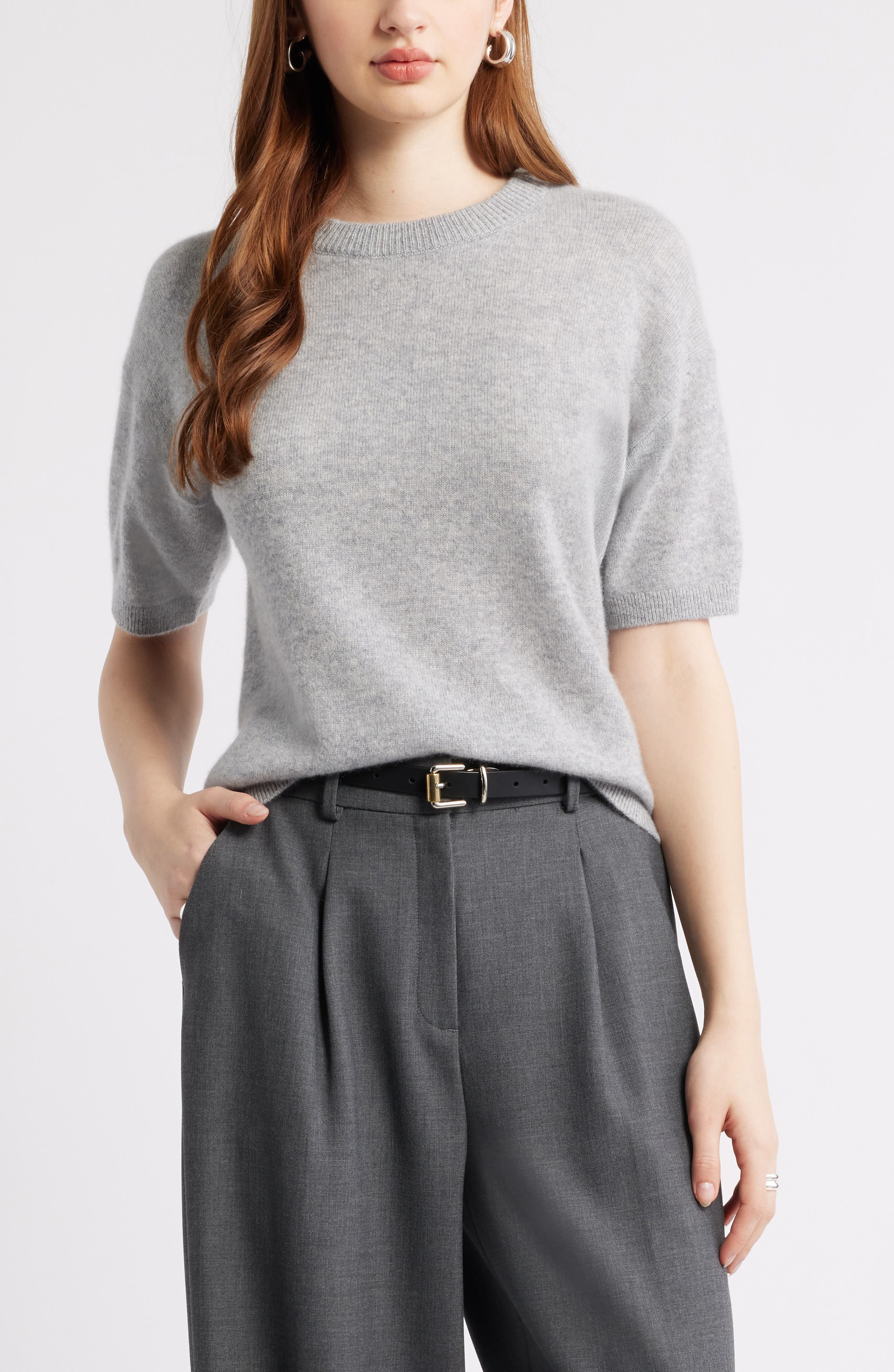 Short Sleeve Cashmere Sweater - image 3