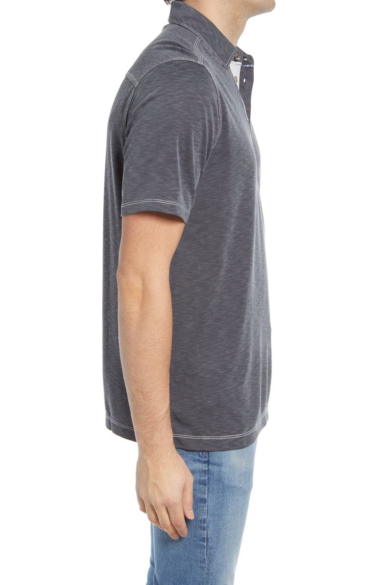 Johnston & Murphy Vintage Slub Jersey Polo, Alternate, color, Charcoal