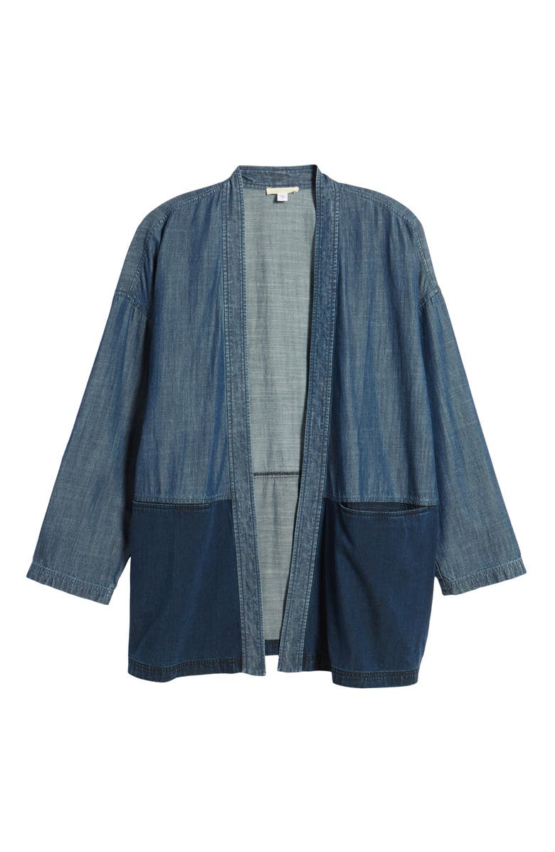 Eileen Fisher Denim Kimono Jacket, Alternate, color,
