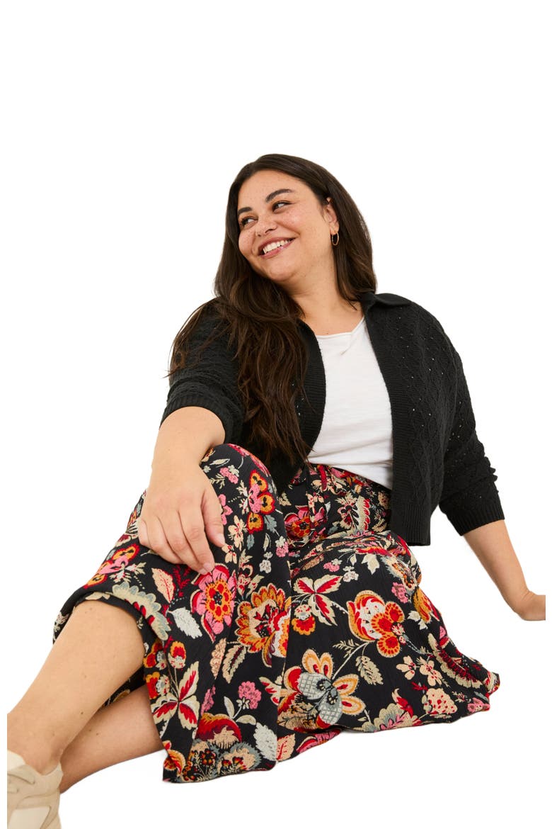 Plus Size Suki Midi Skirt, Alternate, color, Black