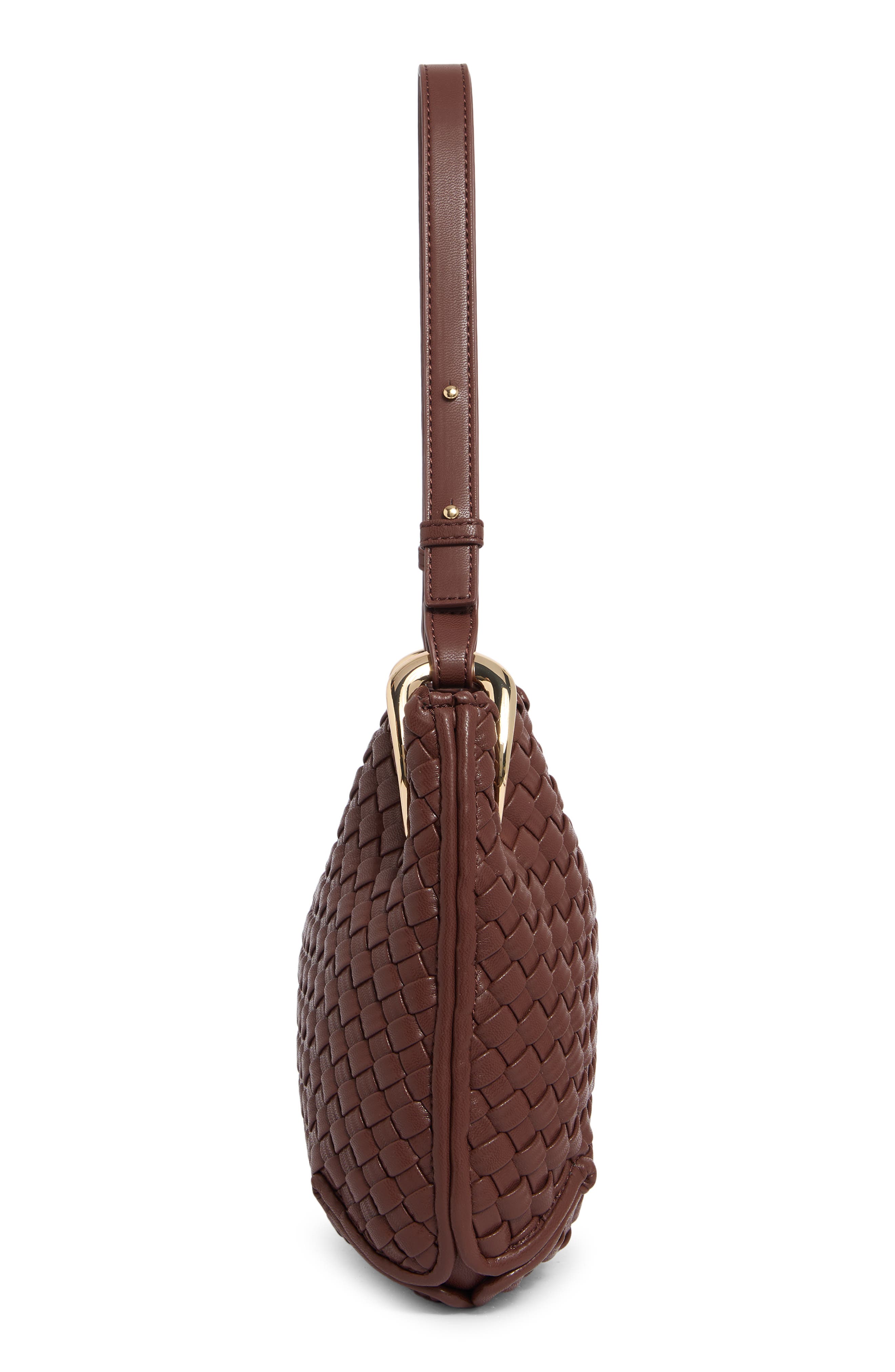 Woven Hobo Shoulder Bag, Alternate, color, CHOCOLATE